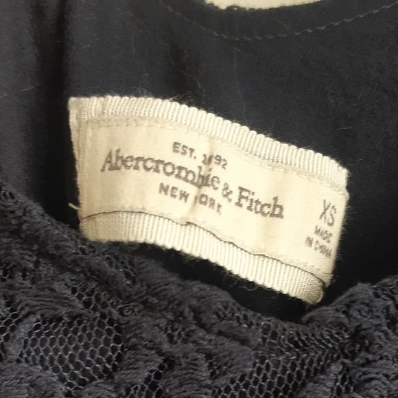 Abercrombie & Fitch Navy Stretch V Neck Lace Dress Size XS A&F - Picture 2 of 6
